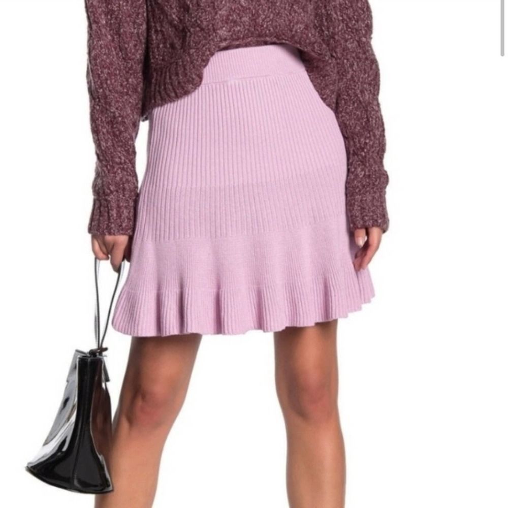 Free People New Orchard Solid Gold Knit Skirt NWT - Size XS